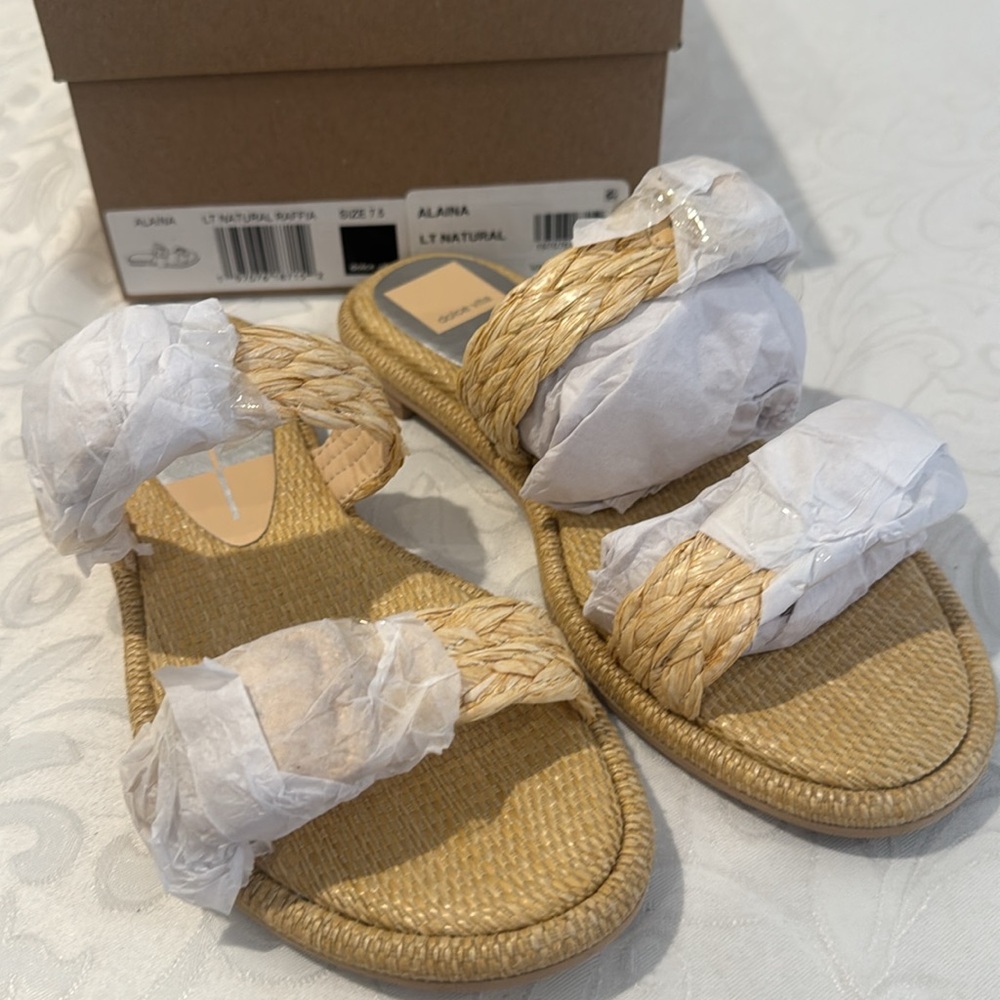 dolce vita Alaina Lt Natural Raffia Sandal. Ladies 7.5 - Picture 8 of 13